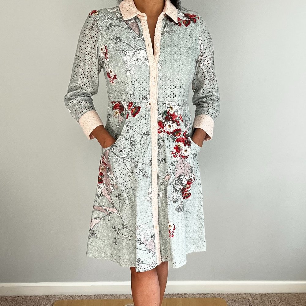 Varun Bahl Bloomed Eyelet Shirtdress
